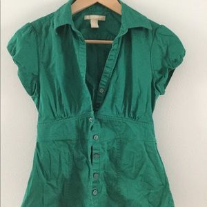 Banana Republic green fitted short sleeve